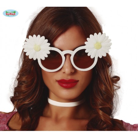 GAFAS BLANCAS CON MARGARITAS